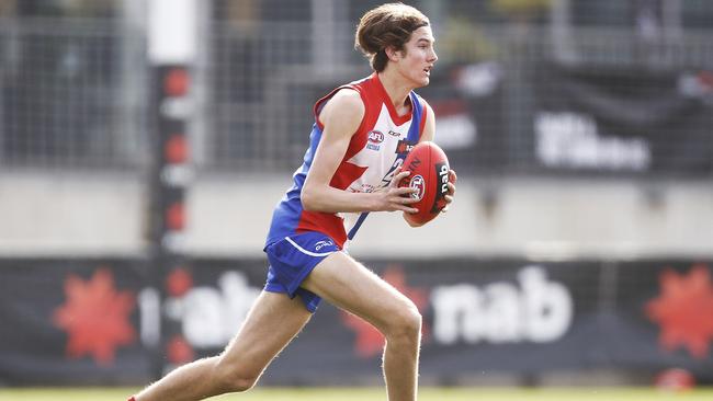 Zach Reid will have plenty of time to add size to his slim 200cm frame. Picture: Daniel Pockett/AFL Photos via Getty Images