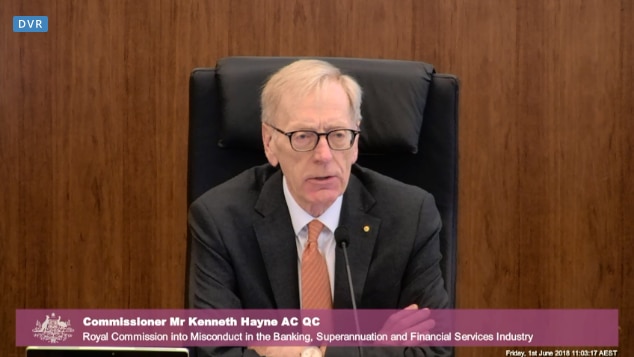 Commissioner Mr Kenneth Hayne at the banking royal commission