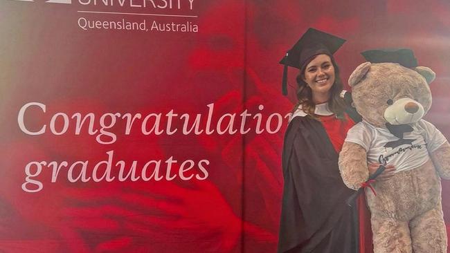 Brittany Higgins graduated with a double degree from Griffith University. Picture: Instagram