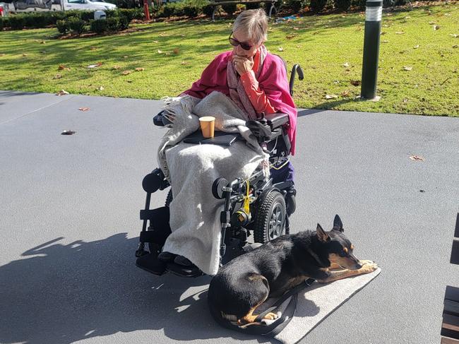 Helen Allen with psychiatric assistance dog Pippa. Picture: Supplied