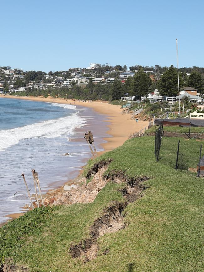 Some of the damaged properties at Wamberal Beach. Picture: John Grainger