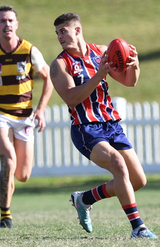 Hugh Fidler with the ball QAFL