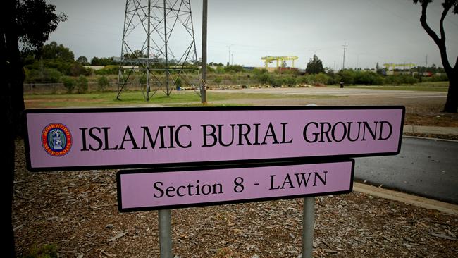 Rookwood Cemetery’s last remaining burial area for the Muslim faith community, which Muslims Australia manager Wasim Raza says is “fast filling up”. Picture: John Grainger