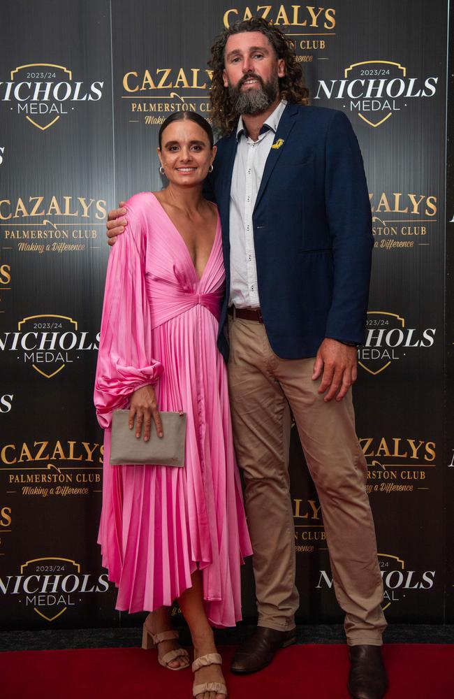 Narelle Long and Brent Renouf at the 2023-24 NTFL Nichols awards night. Picture: Pema Tamang Pakhrin