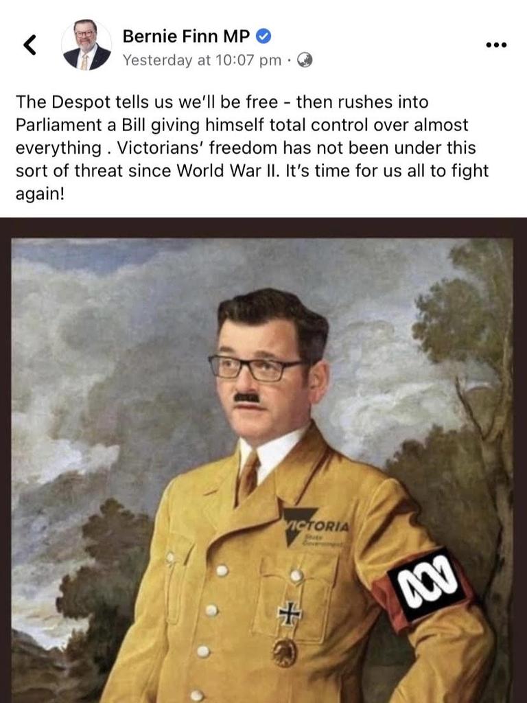 MP Bernie Finn tweet comparing Dan Andrews to Adolf Hitler.