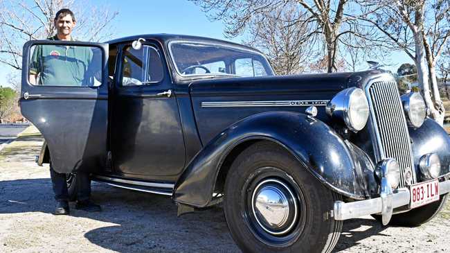 ENTHUSIAST: Gary Ellis, of Stanthorpe Historical Vehicle and Machinery Group, with his original 1947 Humber. Picture: File