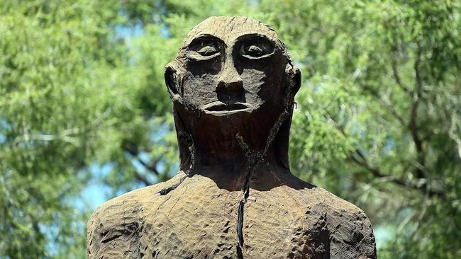 A statue depicting a yowie in Kilcoy, Queensland. Picture: Glenn Barnes