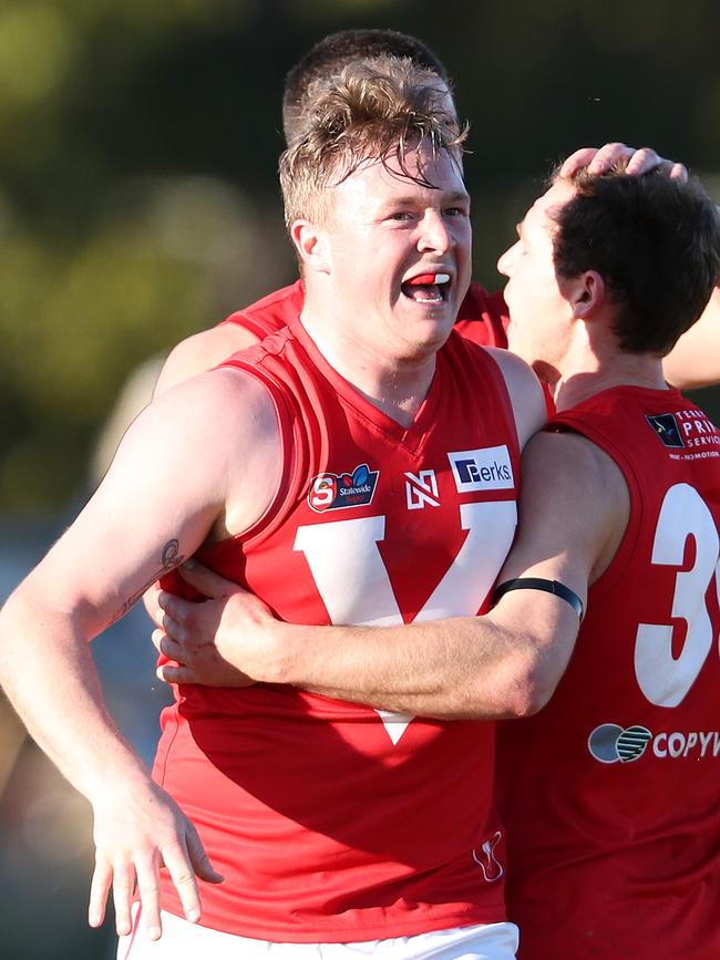 Ex-North Adelaide player Chris Barns booted five goals for Morphettville Park in round five. Picture: Sarah Reed