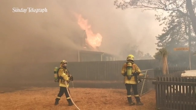 Firefighters battle flames away from homes at Balmoral