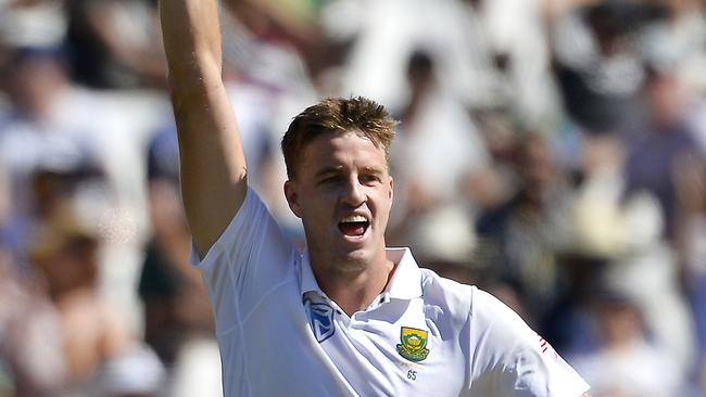 Morne Morkel celebrates a wicket for South Africa.