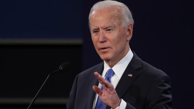 Joe Biden participates in the final presidential debate of 2020 in Nashville, Tennessee. Picture: Getty Images/AFP.