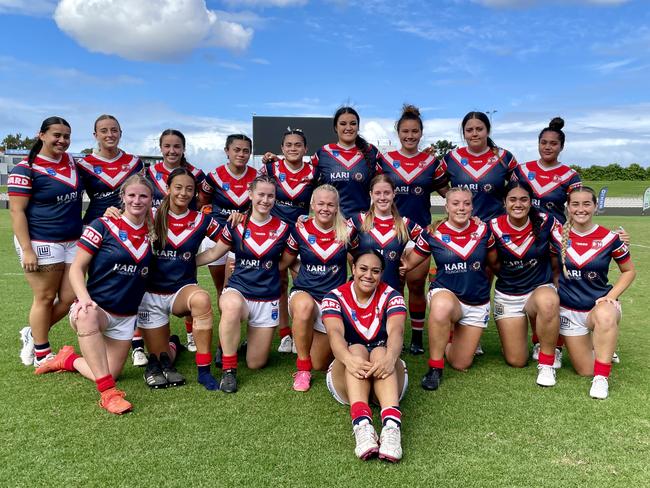 The Sydney Roosters Indigenous Academy Tarsha Gale Cup side finished as the 2022 minor premiers. Picture: Dylan Arvela