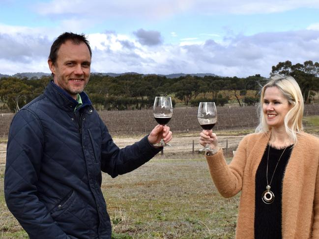 Amanda vickery (Admin)and Scott Hazeldine (Chief Winemaker) at Schild Estate Wines. Picture Jason Katsaras