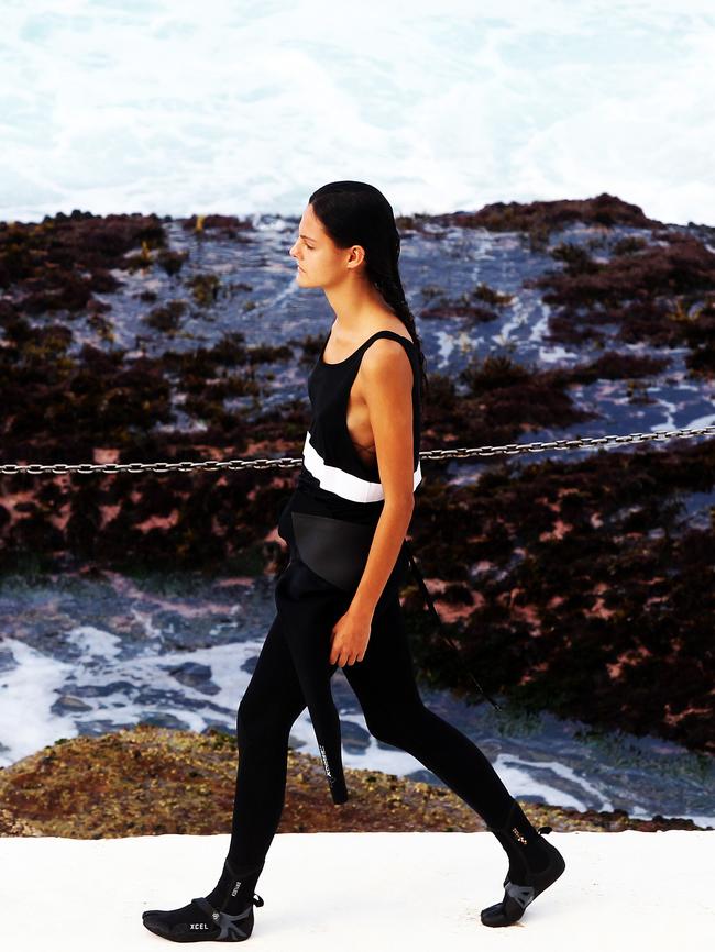 Maurice Terzini parade part of Mercedes-Benz Fashion Week Australia at Icebergs, Bondi. Picture: Jonathan Ng