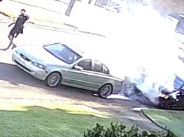 A man in his 30s has been taken to hospital after crashing into a bus stop and another vehicle in Nambour, Tuesday morning, before allegedly fleeing the scene. Picture: Contributed