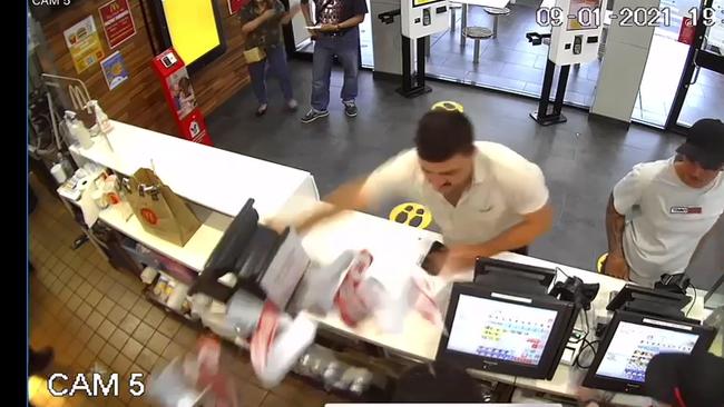 A man flew into a QR code rage after he was asked to comply with COVID-19 regulations and sign in at a fast food restaurant. Picture: Supplied