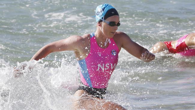 Britney Pierce from NSW came in third in open surf race.