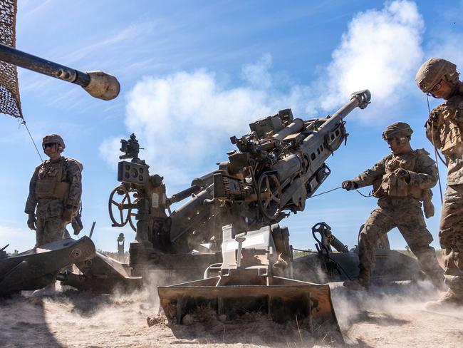 US marines during live-fire training in the Northern Territory last year. Picture: Cpl. Sarah Marshall