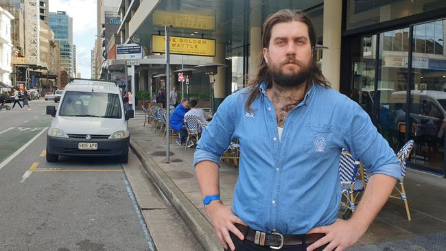 Golden Wattle part-owner David Blumberg on Pirie Street. Picture: Colin James