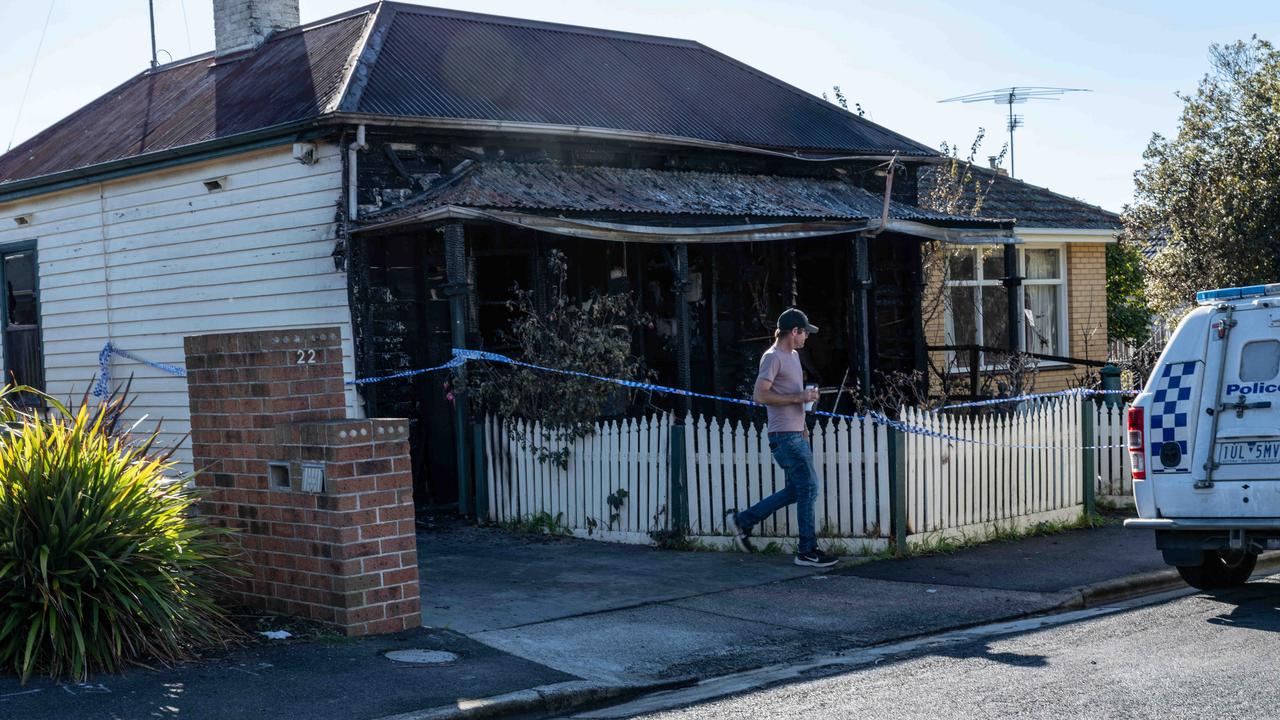 Fire gutted the front of Avril Leishman’s home along Clarence St in Geelong West. Picture: Brad Fleet