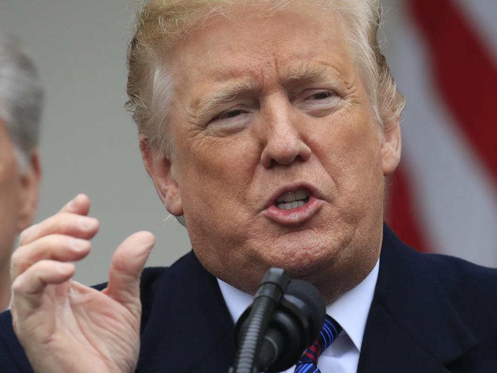 Donald Trump was furious after a Congresswoman demanded America ‘impeach the motherf***er’, calling her comments ‘disgraceful’. Picture: AP Photo/Manuel Balce Ceneta 