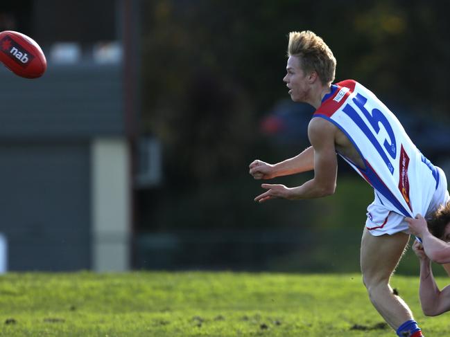 Kaden Schreiber was one of Oakleigh Chargers’ top performers during finals. Picture: Stuart Milligan