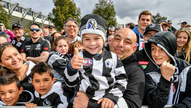 Mjay, 4, gives the thumbs up. Picture: Jake Nowakowski