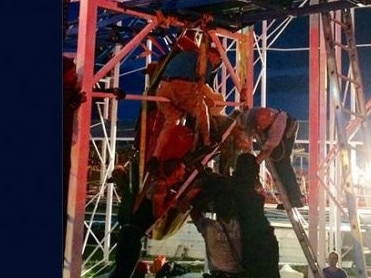 People dangle from the rollercoaster. Supplied by Daytona Beach Fire Department