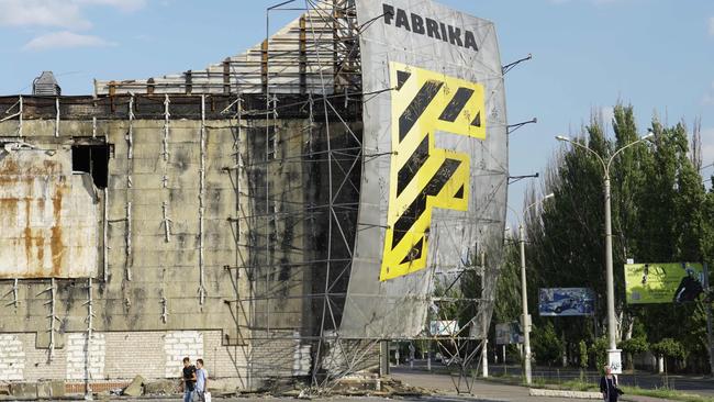 A view of the destroyed Fabrika shopping mall in the city of Kherson this month. Picture: AFP