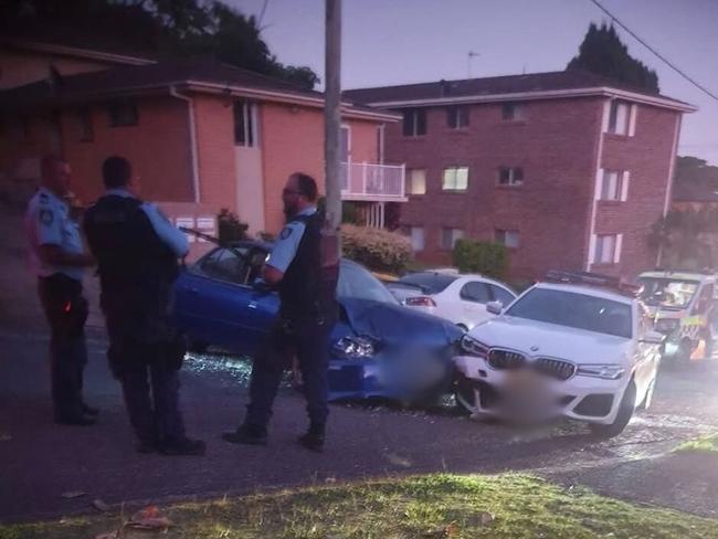 The scene of a collision at Flynn's Beach after a police pursuit that began in Frederickton on December 17 2024. 2