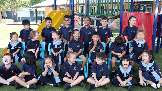 My First Year: Southport State School Prep B. Back row (L-R): Owen, Aarush, Jaiden, Utubaa, Aziz, Sofia. Middle row: Chloe, Jasmine, Mahina, Hamza, Raven, Haryson, Charlotte. Front row: Elliot, Ava, Skye, Zoe, Zeus, Zelene, Yuna.. Picture Glenn Hampson