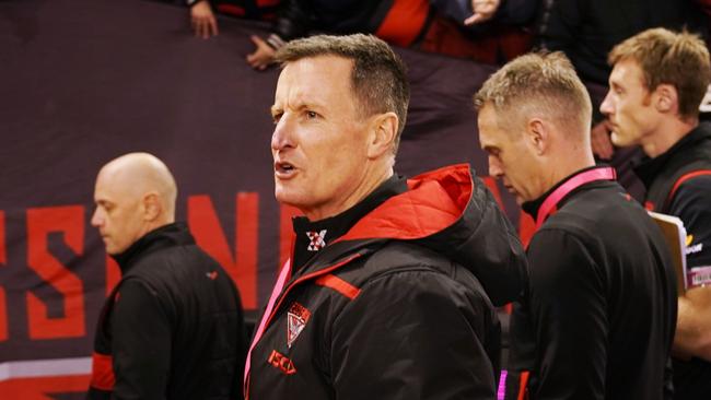 Bombers coach John Worsfold bites back at an angry fan after Saturday night’s horror loss. Pic: AAP