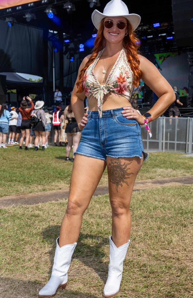 Sophie Dyer Wearing ringers western, Cowgirl boots from Nashville at the Bass in the Grass 2025. Picture: Pema Tamang Pakhrin