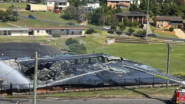 The beloved local venue was literally burnt to the ground. Picture: Annie Seaton taken about 10am.