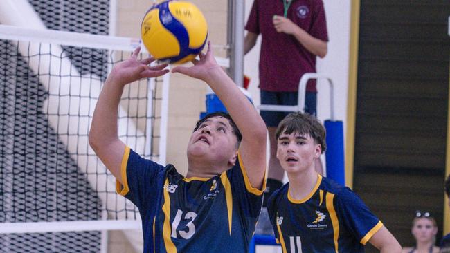 The Australian Volleyball Schools Cup is being played at the Gold Coast Sports and Leisure Centre in Carrara.Picture: Glenn Campbell