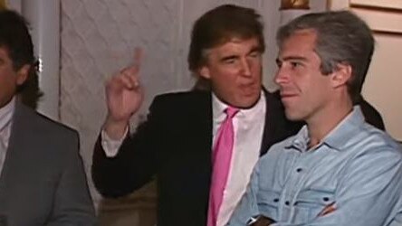 Footage shows Donald Trump and Jeffrey Epstein partying with cheerleaders in 1992.