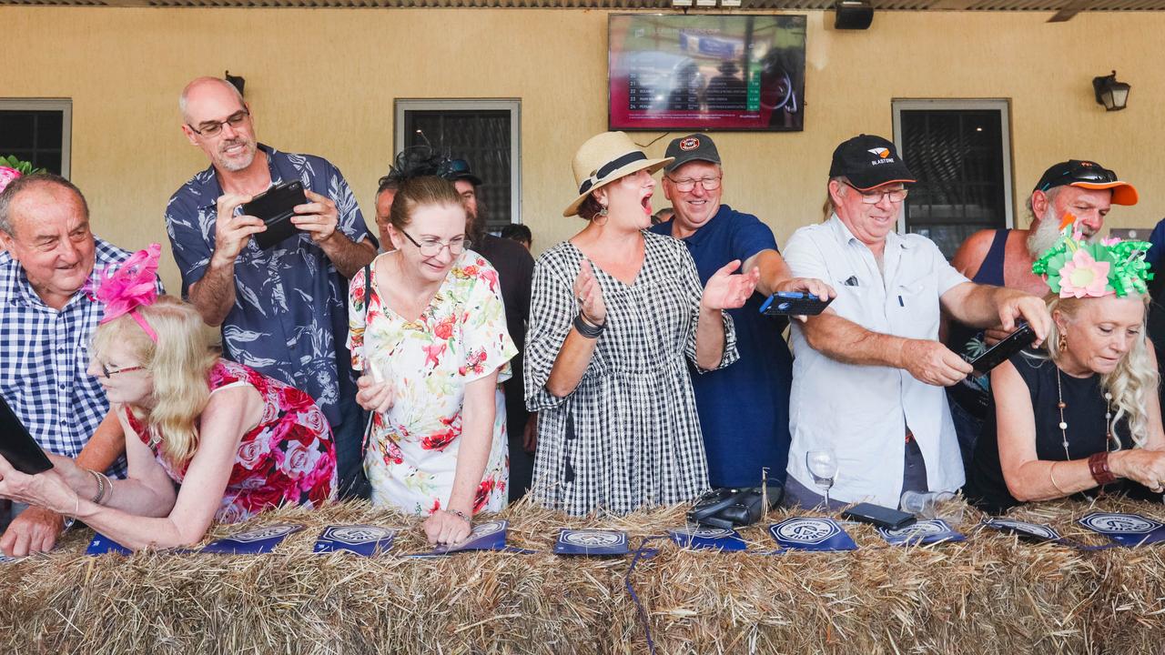 Croc racing at the Berry Springs Tavern for Melbourne Cup Day: Punters trackside. Picture: GLENN CAMPBELL