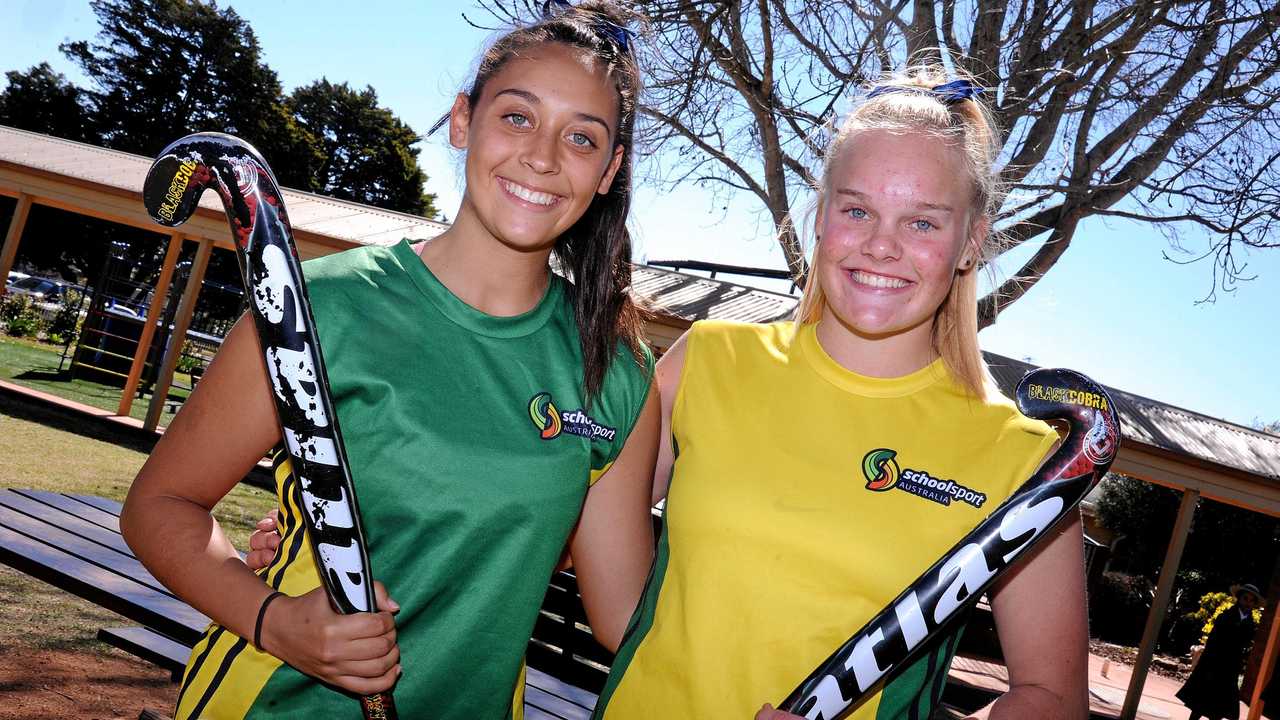 Briana Suey (left) and Tatum Stewart were chosen in the Australian Schoolgirls team after strong performances at the Australian Championships. Picture: Fairholme College