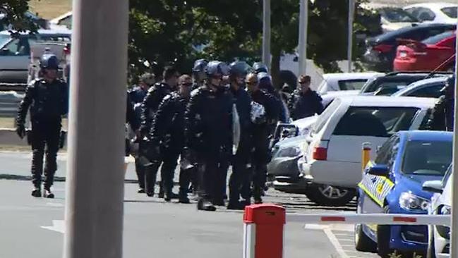 Police were on the scene from around 2pm. Picture: Nine News