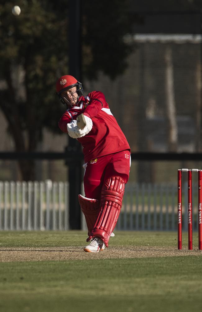 Jordan Wyatt blasts off for the Swans. Pic: C M Thomas Photography