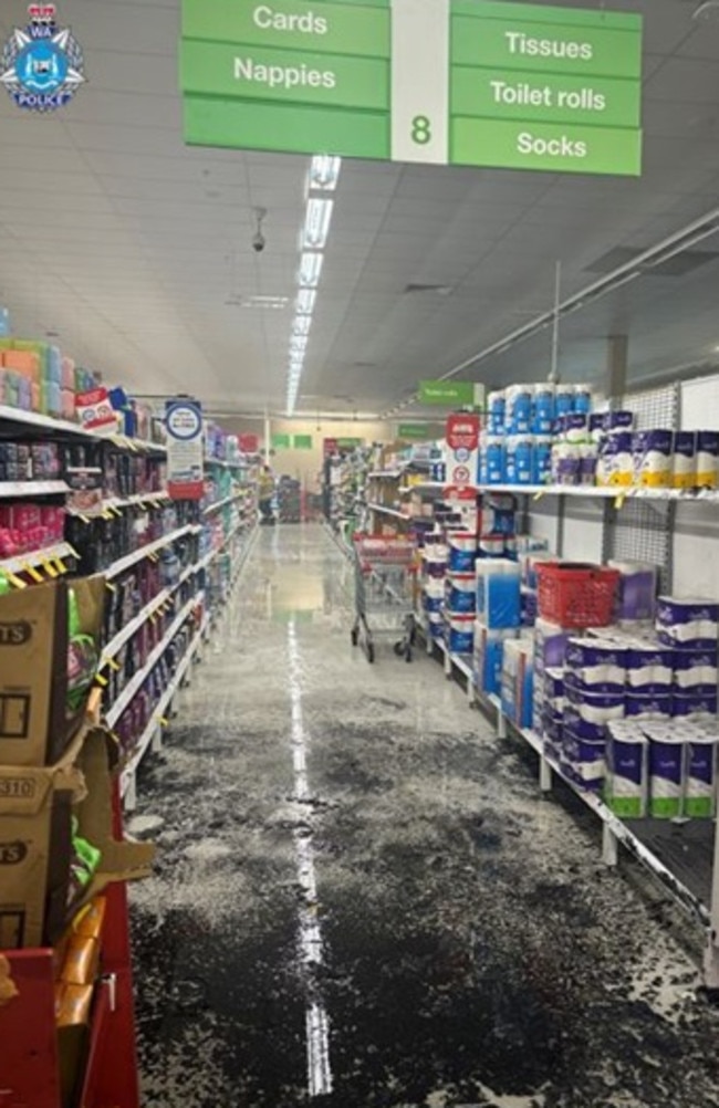 An arsonist lit a fire inside a Perth Coles during business hours on Saturday. Picture: WA Police