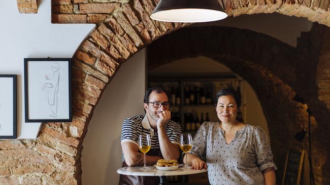 Emiko Davies at Enoteca Marilu in Tuscany.