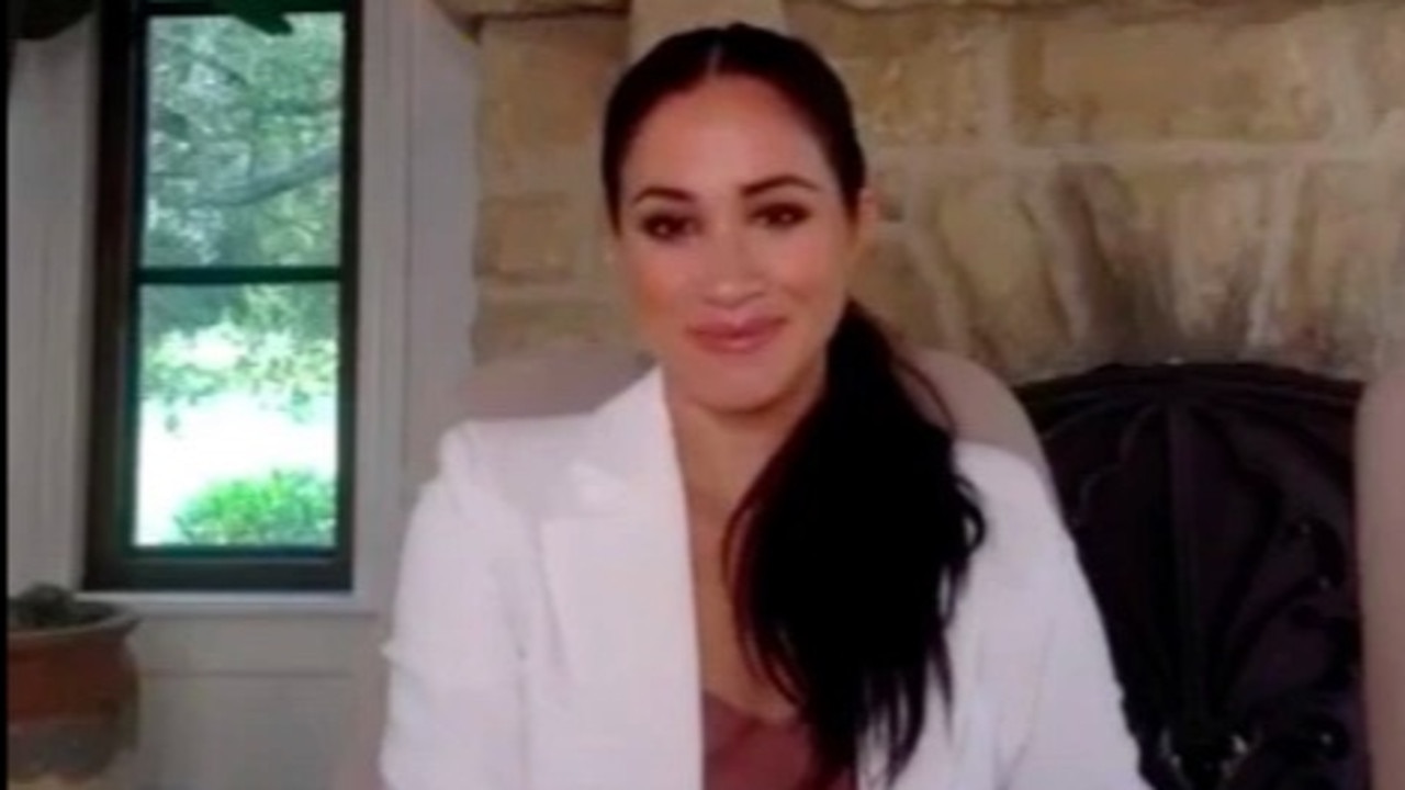 Meghan Markle appeared in a Zoom call from her mansion, giving fans a rare glimpse inside the sprawling seven acre property.