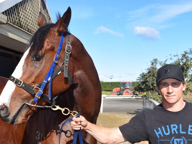 New Coffs Harbour trainer Brad Munro with his first winner Anghiari, a runner at Friday's TAB meeting to be held at Coffs Harbour.