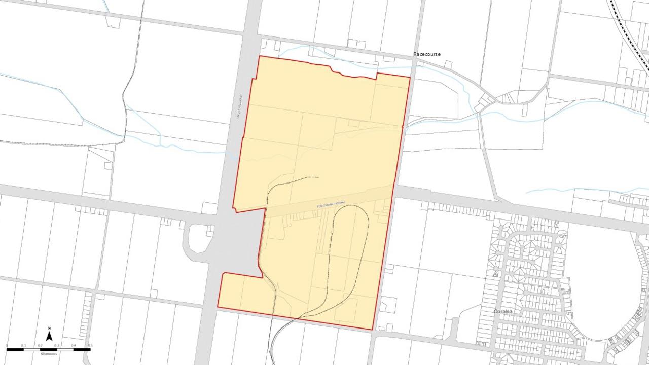 The proposed Racecourse industrial development outline for the potential Mackay SDA. Photo: Contributed