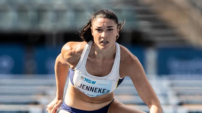 Hurdler Michelle Jenneke from Dural at the meet.