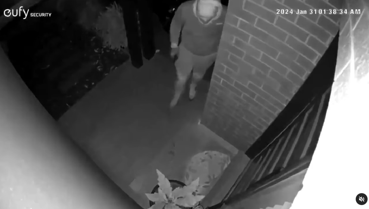 Chilling footage of an attempted break-in at a home in Melbourne, captured by a security camera. Picture: Jacqui Felgate