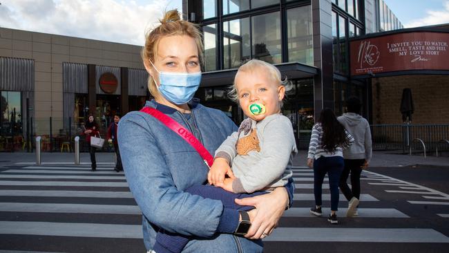 Roisin Gleich, with son Archie, 2, at Highpoint shopping centre, which has multiple exposure sites. Picture: Mark Stewart