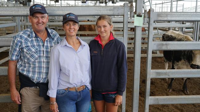 Brett, Babette and Reanna Stewart, from Greens Creek. Picture: Rachel Simmonds