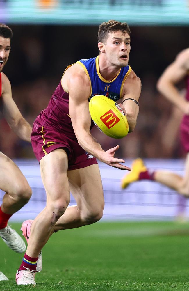 Josh Dunkley of the Lions. (Photo by Chris Hyde/AFL Photos/via Getty Images)